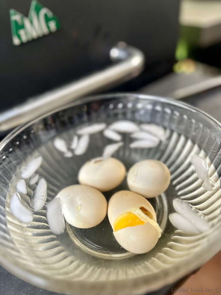 Smoked Eggs in an Ice Water Bath