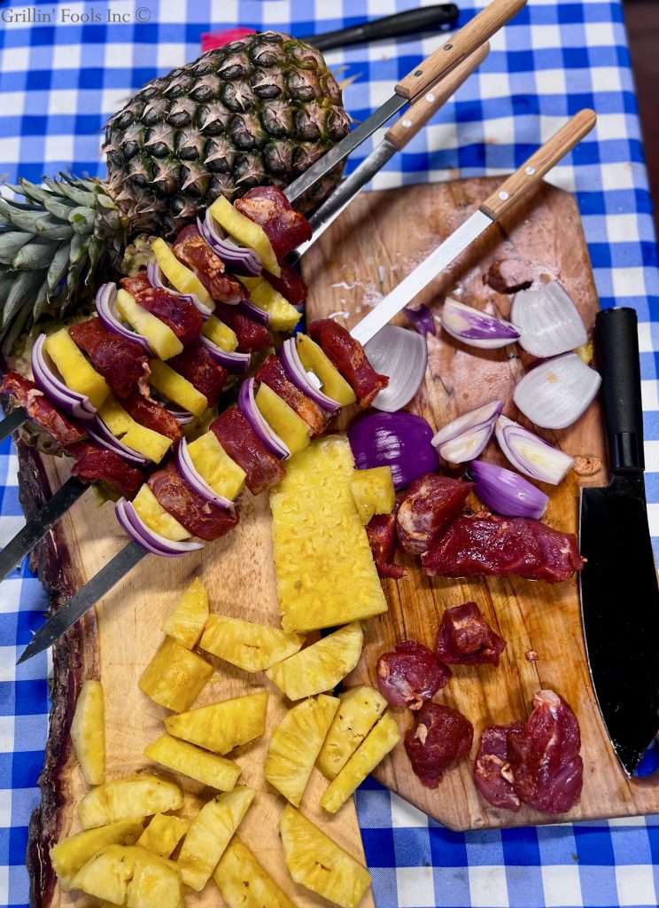 Pork Skewers ready for the Grill