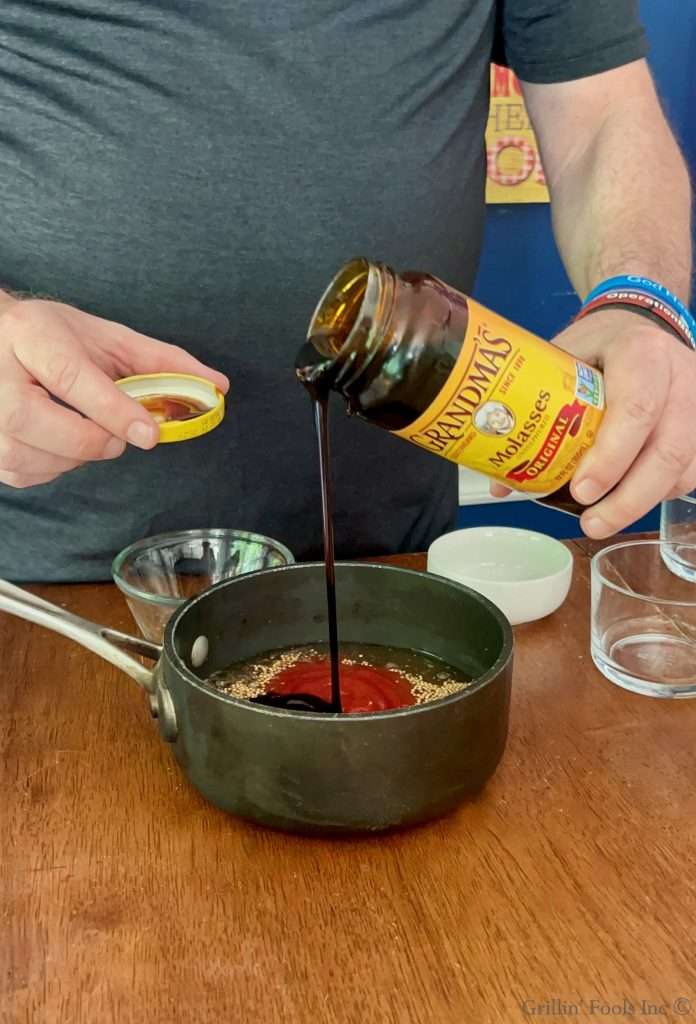 Grandma's Molasses going into a homemade BBQ Sauce