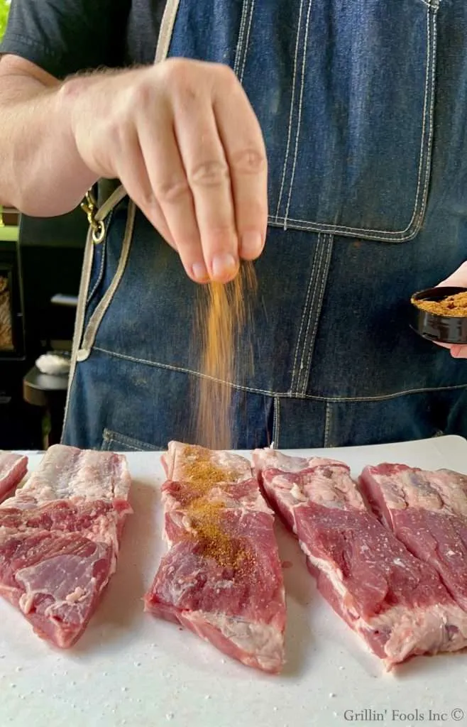 Seasoning the Ribs with a BBQ Rub
