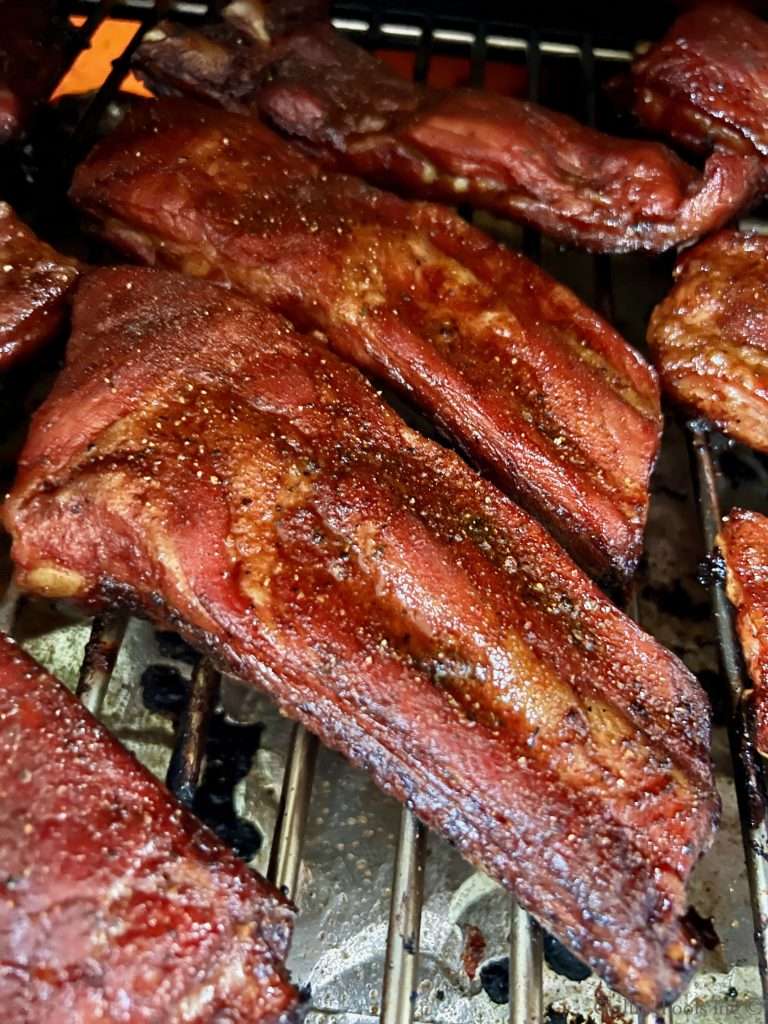 Ribs just about ready to serve
