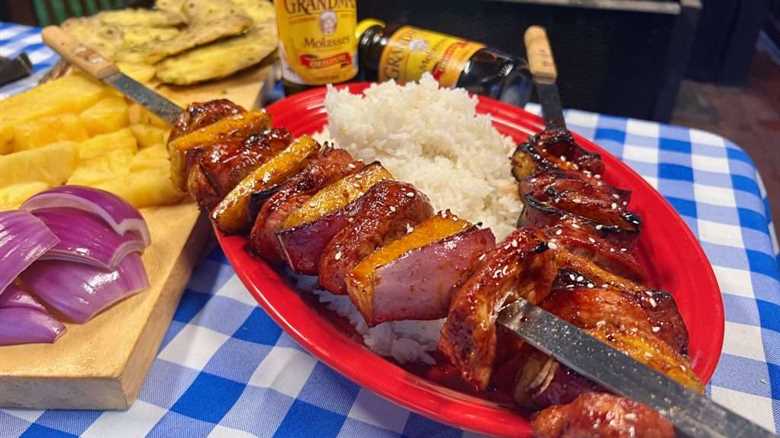 Molasses Sweet Pork Skewers