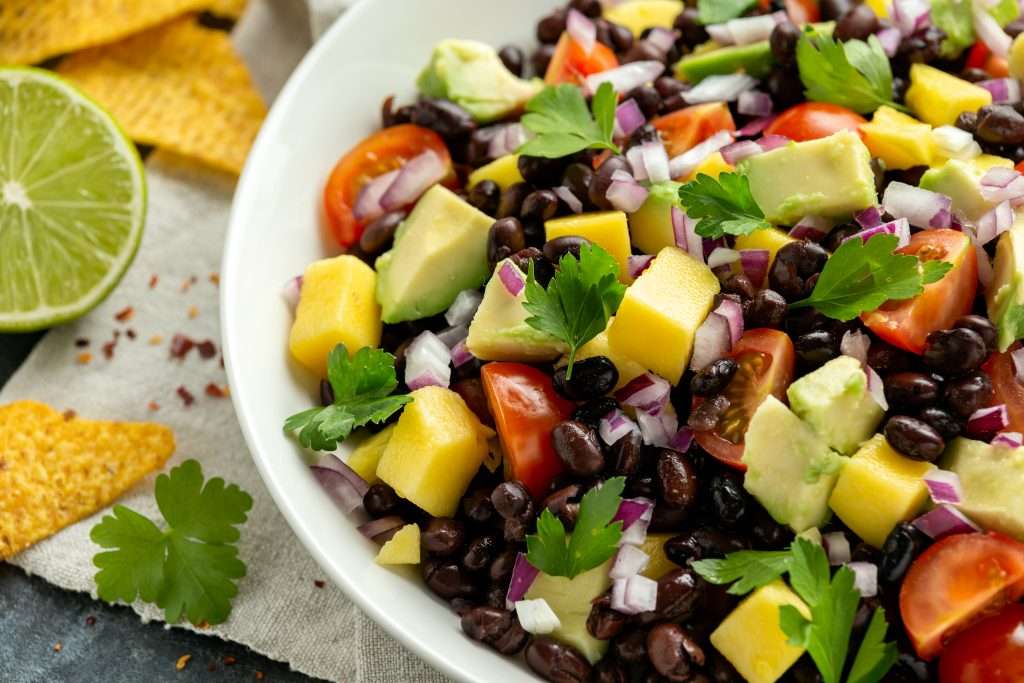 Texas Caviar in bowl, close up 