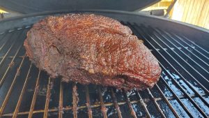 Bark development on brisket point