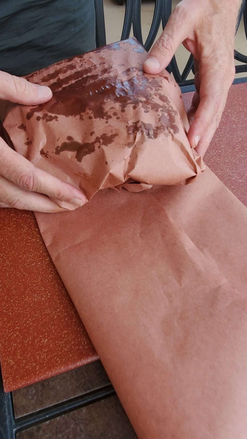 Wrapping brisket point