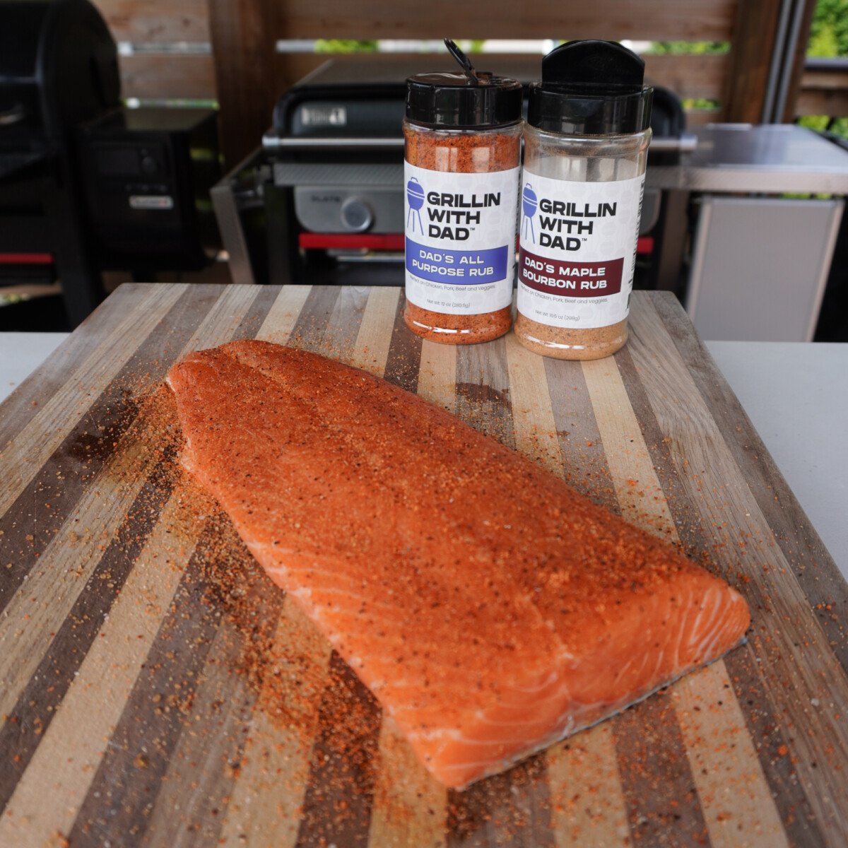 seasoned salmon filet.