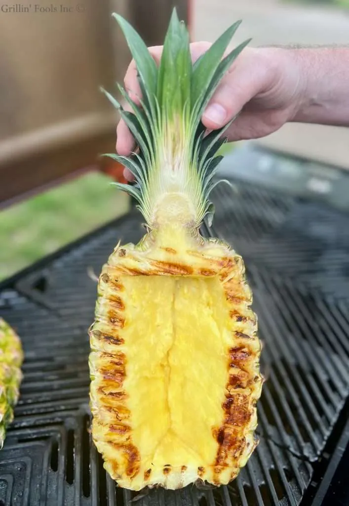 Grilled Pineapple Boat just off the Grill
