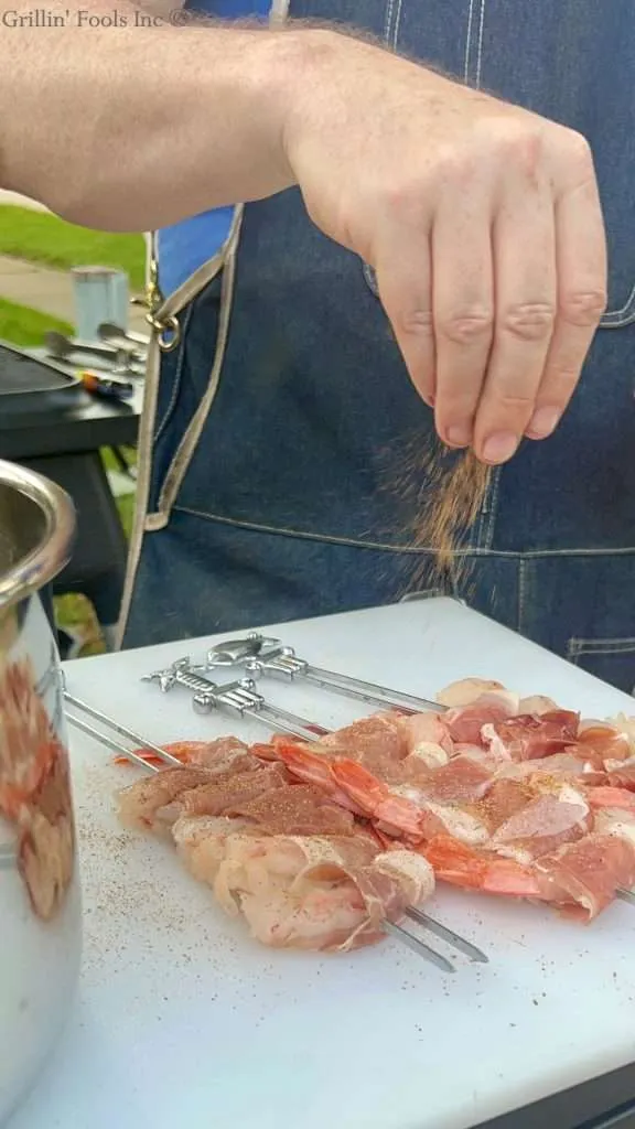 Seasoning those Shrimp Skewers