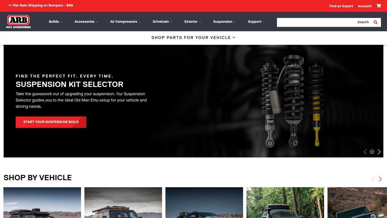 An image showcasing the ARB USA website, highlighting their off-road jack product page.