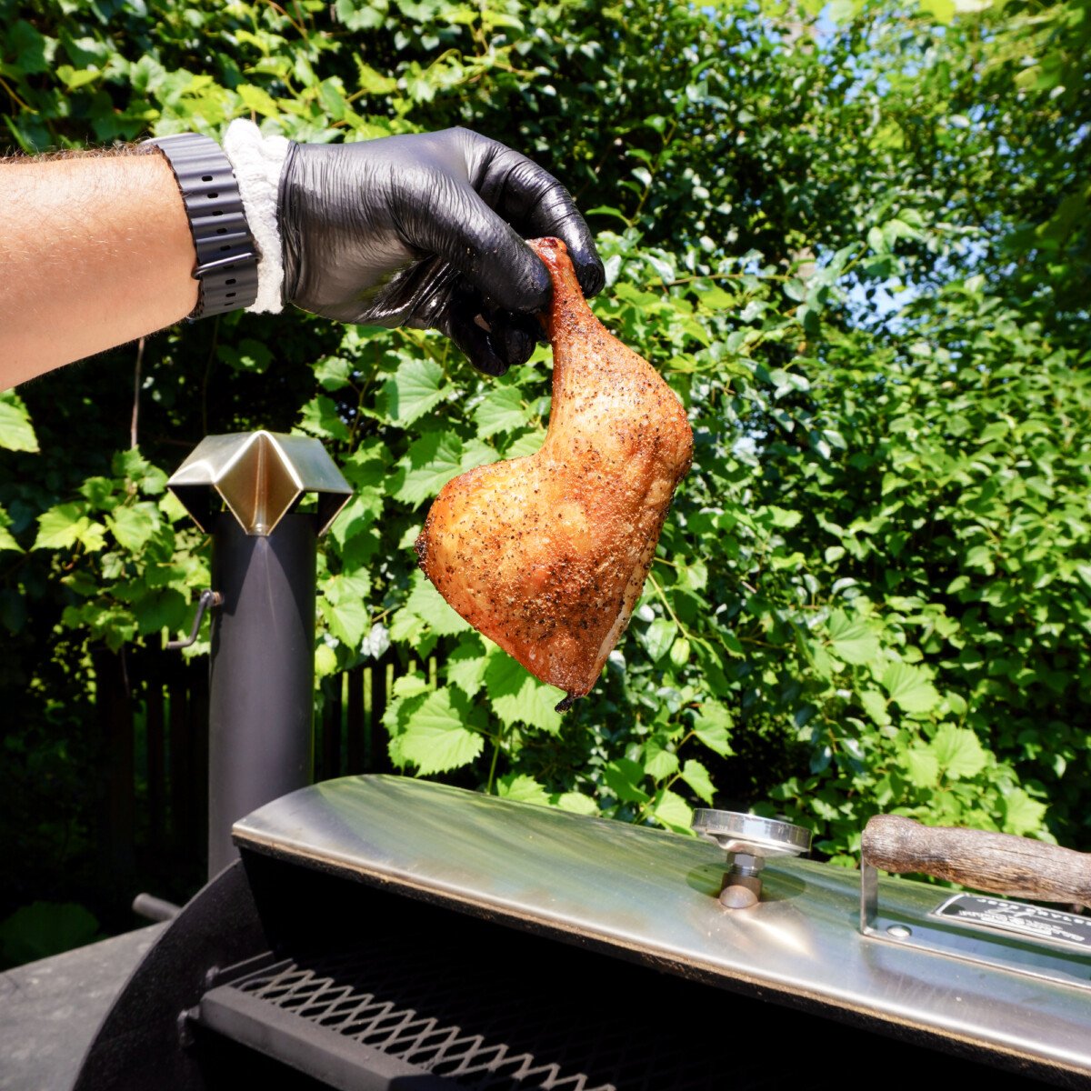 Sweet tea brine smoked chicken.