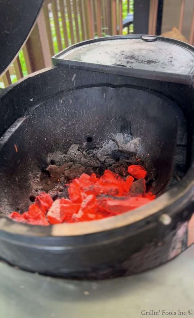Raging bed of coals in my Primo Kamado