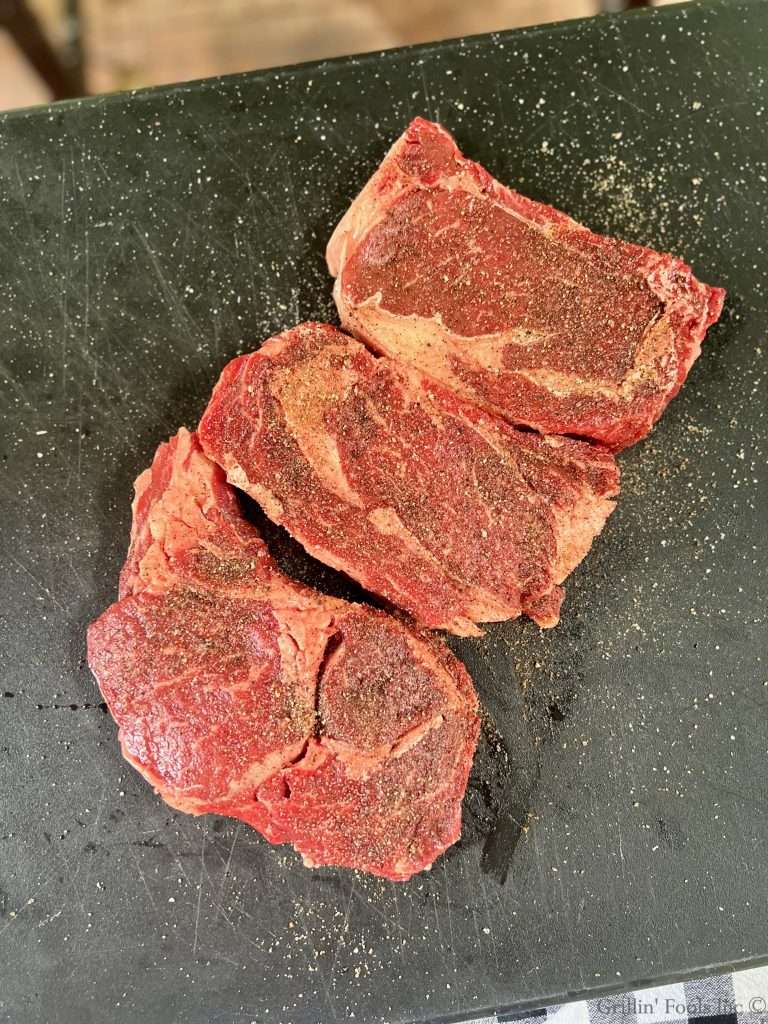 Cast Iron Ribeyes on the Grill