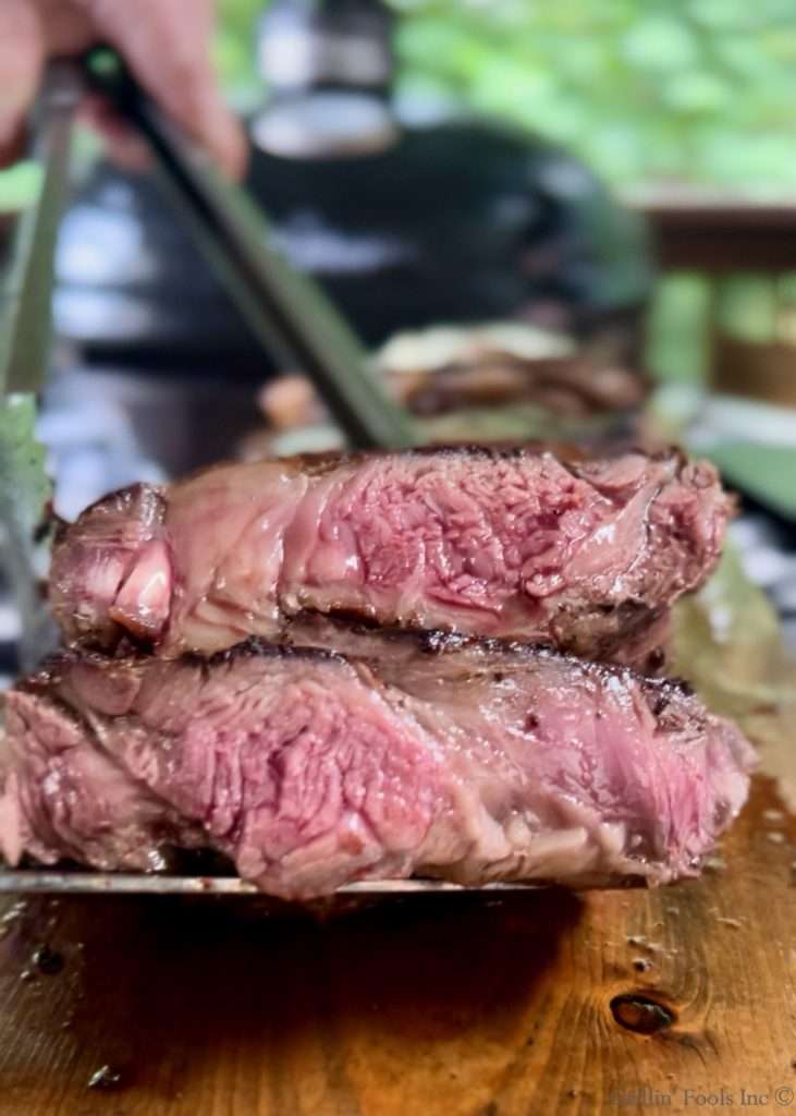 Cast Iron Ribeyes on the Grill