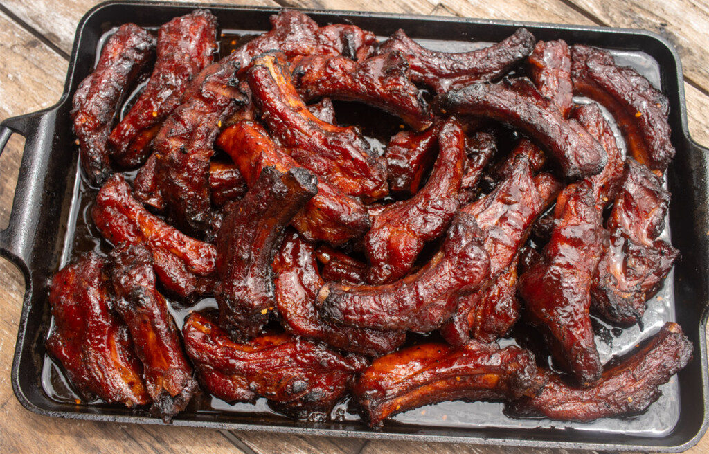 smoked hot honey party ribs