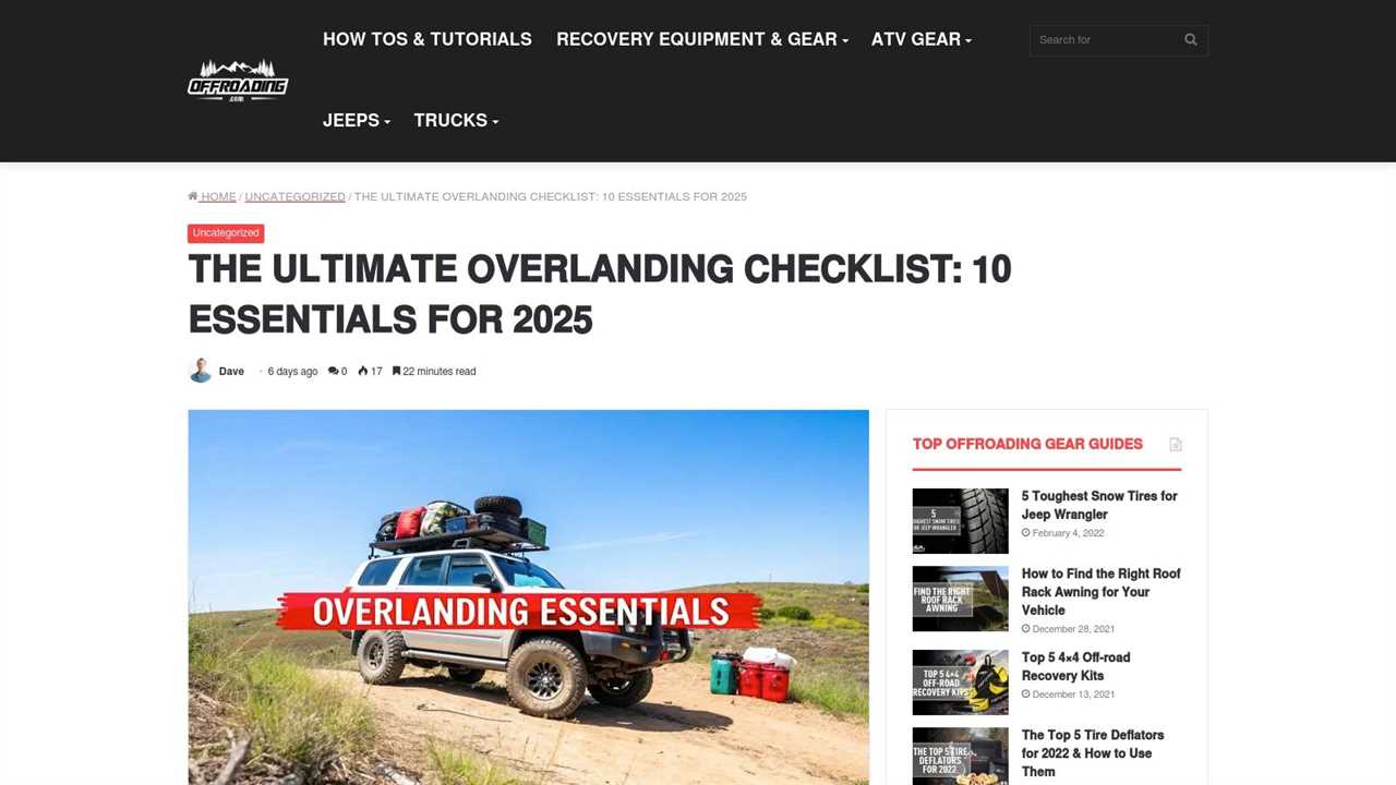 The Ultimate Overlanding Checklist: 10 Essentials for 2025