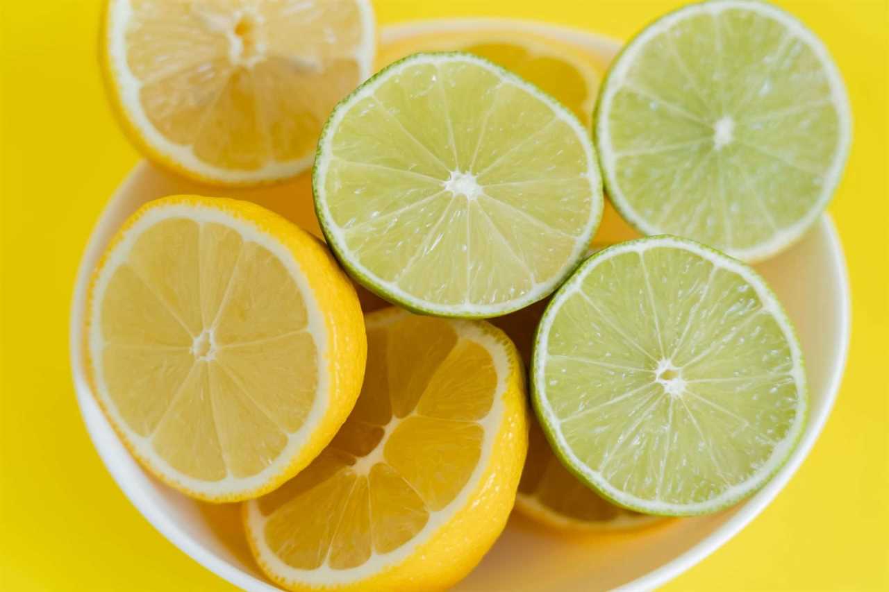 Sliced lemons and limes