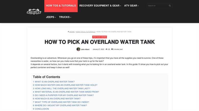 7 Best Off Road Water Tank Models for 2025