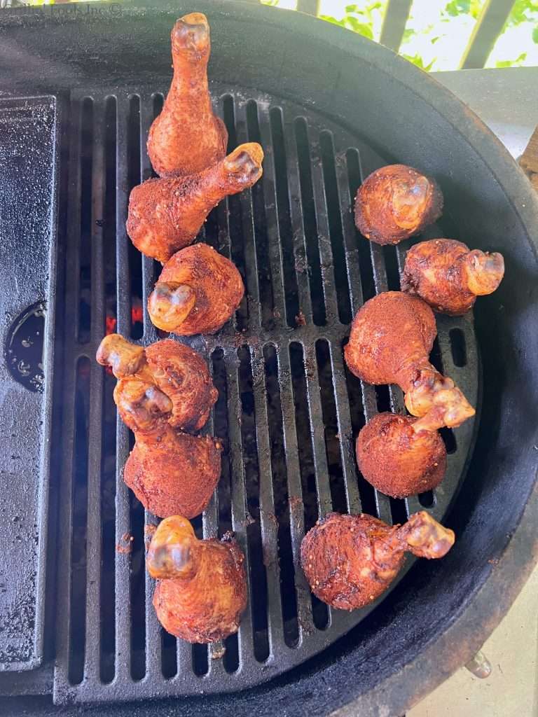 As the Chicken Legs hit my Target Temp, they get Moved to right (away from the heat)