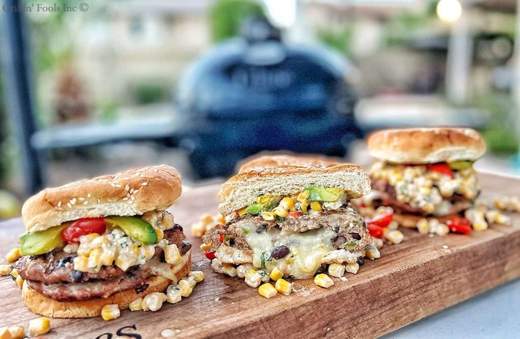 Cheese Stuffed Grilled Turkey Burgers