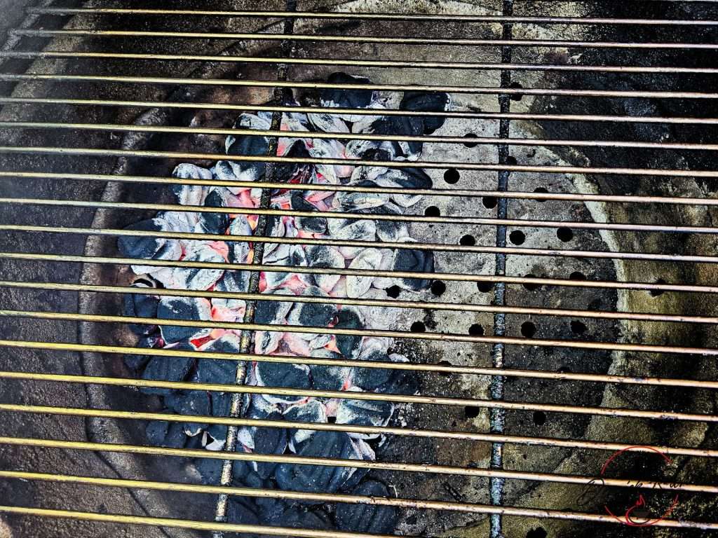 charcoal grill set up