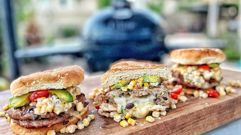 Cheese Stuffed Grilled Turkey Burgers