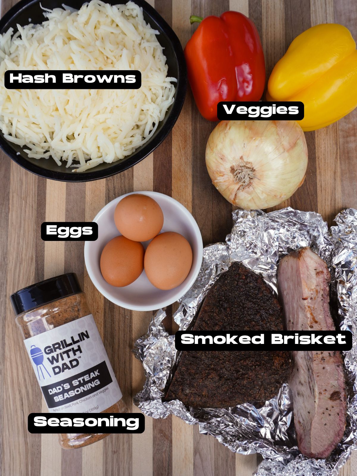 ingredients for the easy brisket hash.