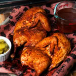 smoked chicken halves