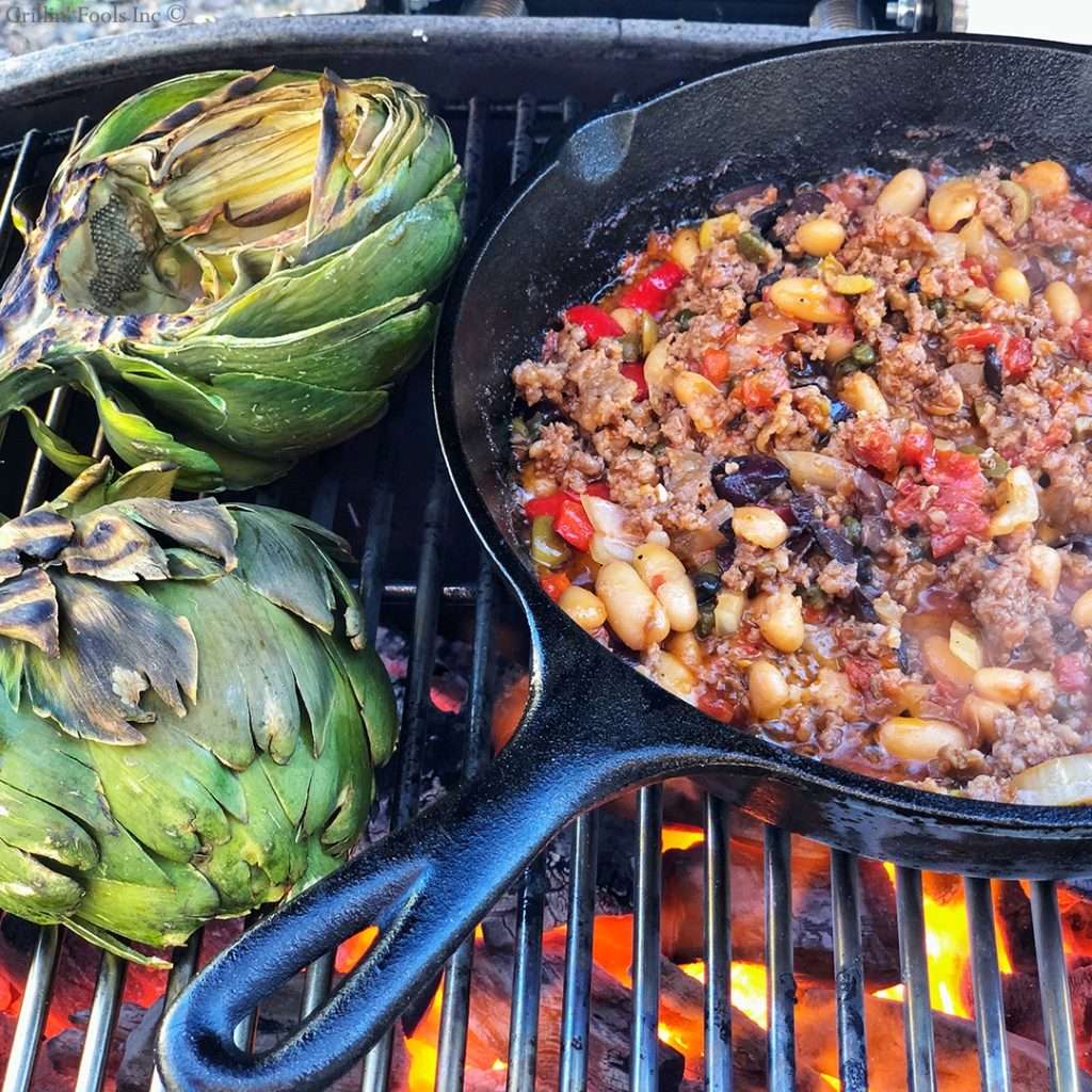 Grilling Artichokes and Puttanesca