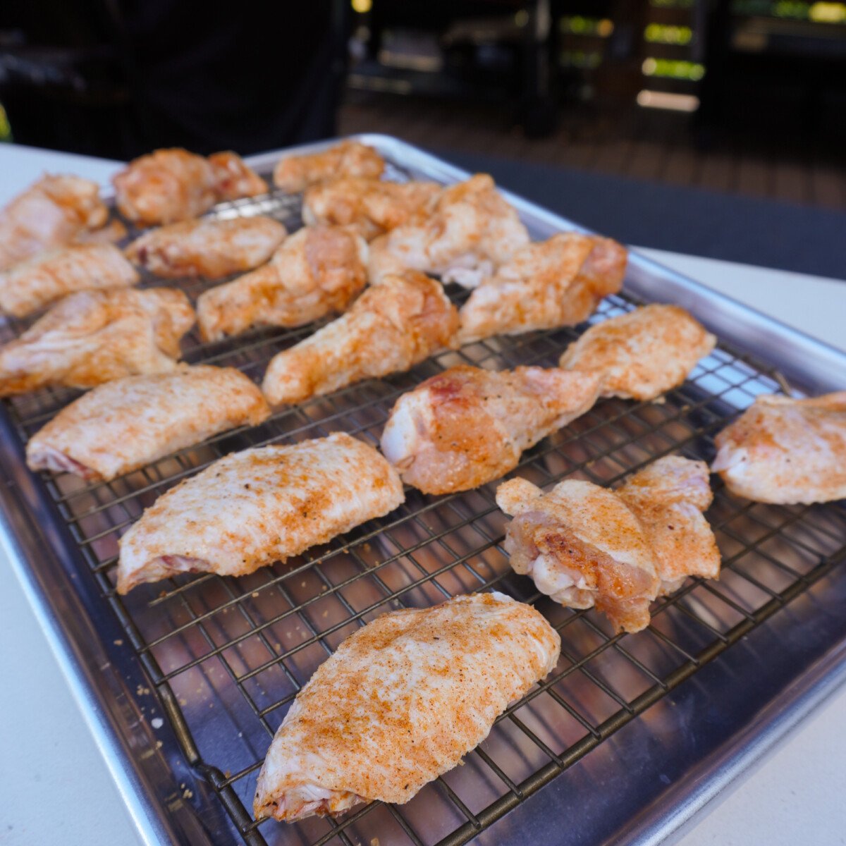 seasoned wings.