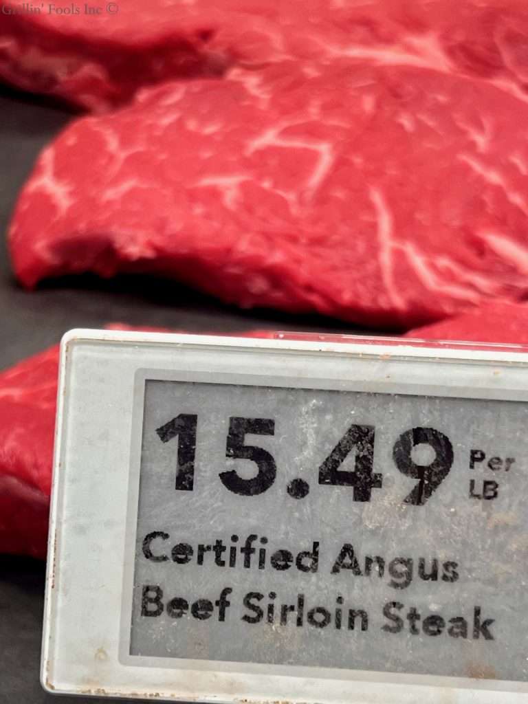 The price per pound for the sirloin The price per pound for the sirloin