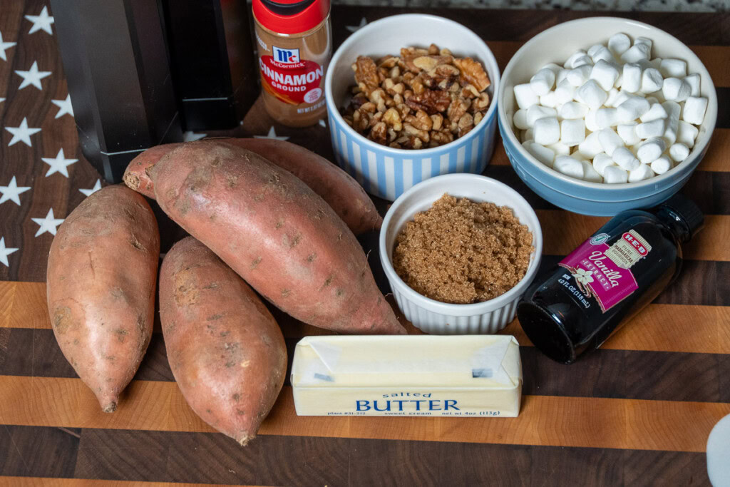 ingredients for smoked sweet potato casserole
