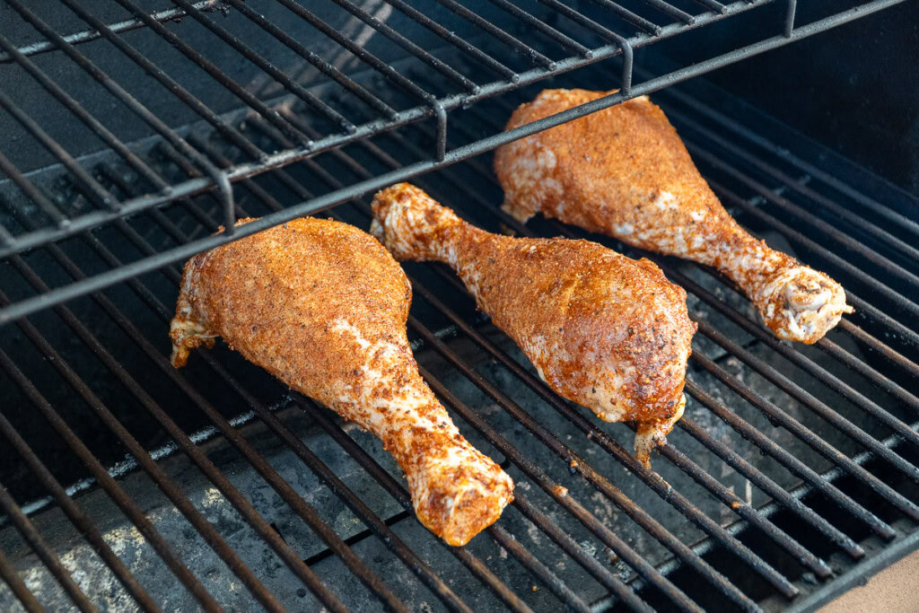 turkey legs in the smoker