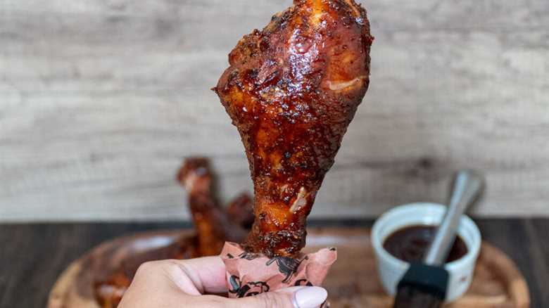 Smoked Turkey Legs with BBQ Glaze