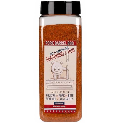 Pork Barrel BBQ All-Purpose BBQ Seasoning & Rub | Sugar-Free, Gluten-Free, MSG-Free | All American BBQ Seasoning for Chicken, Beef & Pork 22oz Jar
