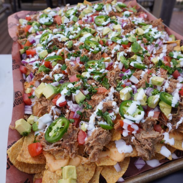 Pulled pork nachos.