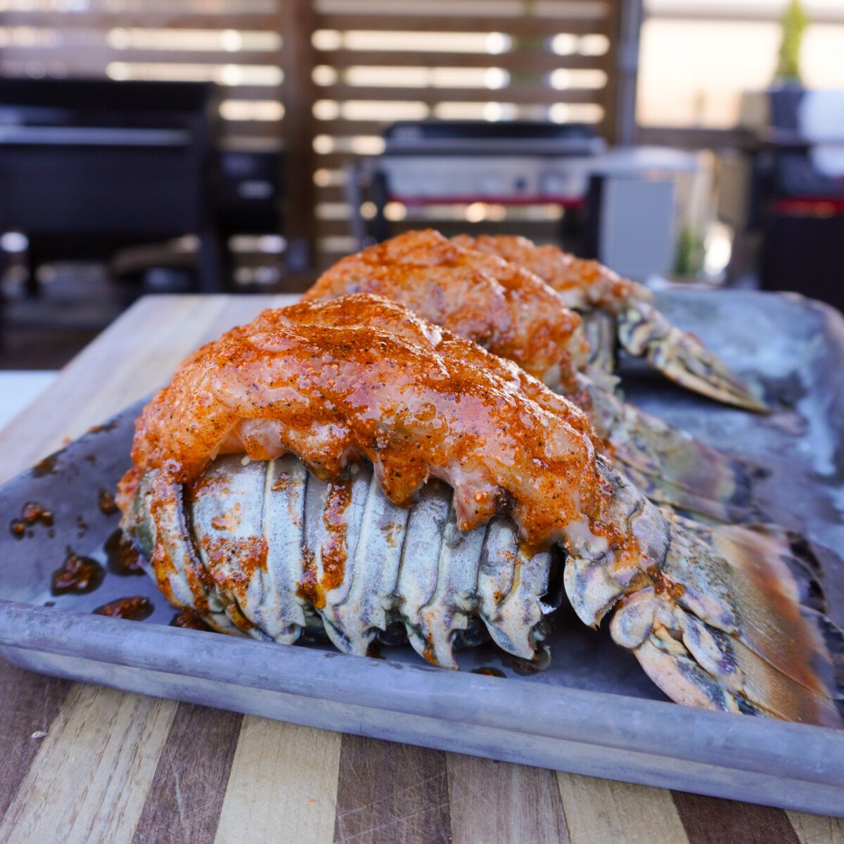 cajun seasoning on lobster tail.