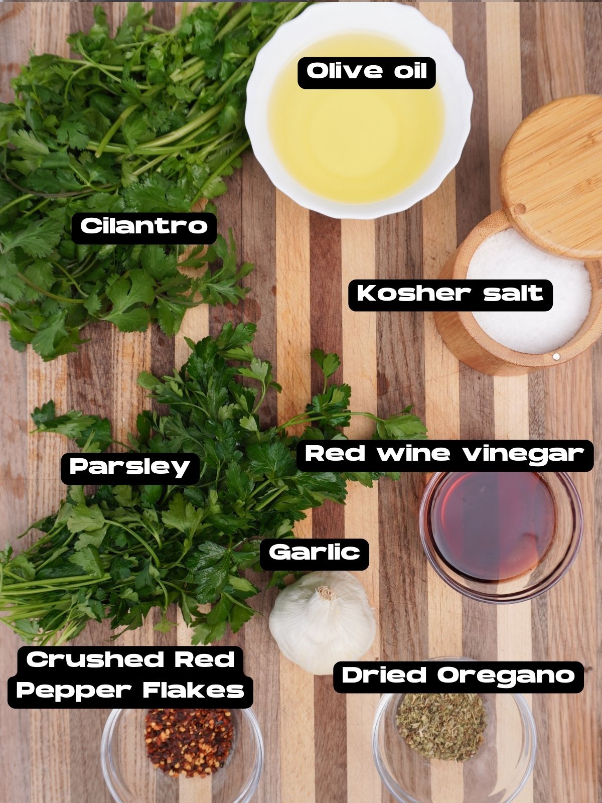 chimichurri ingredients.