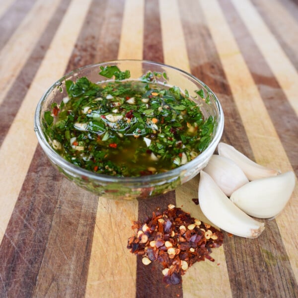 homemade chimichurri sauce.