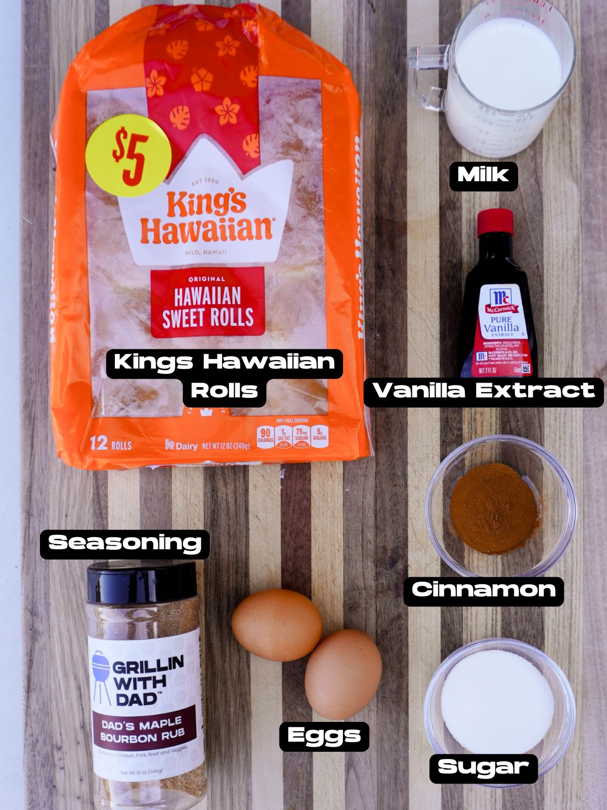 Easy Grilled French Toast Ingredients.