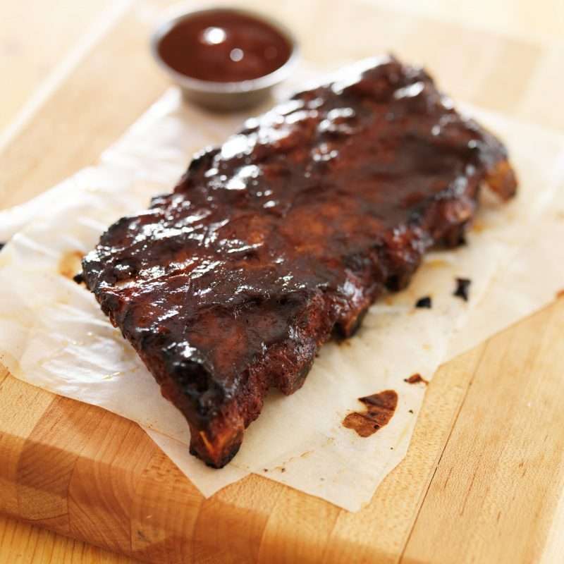 Memphis Barbecue Sauce on pork ribs