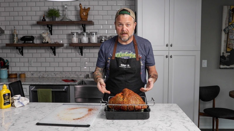 Double Smoked Maple Bourbon Glazed Ham on the Big Green Egg