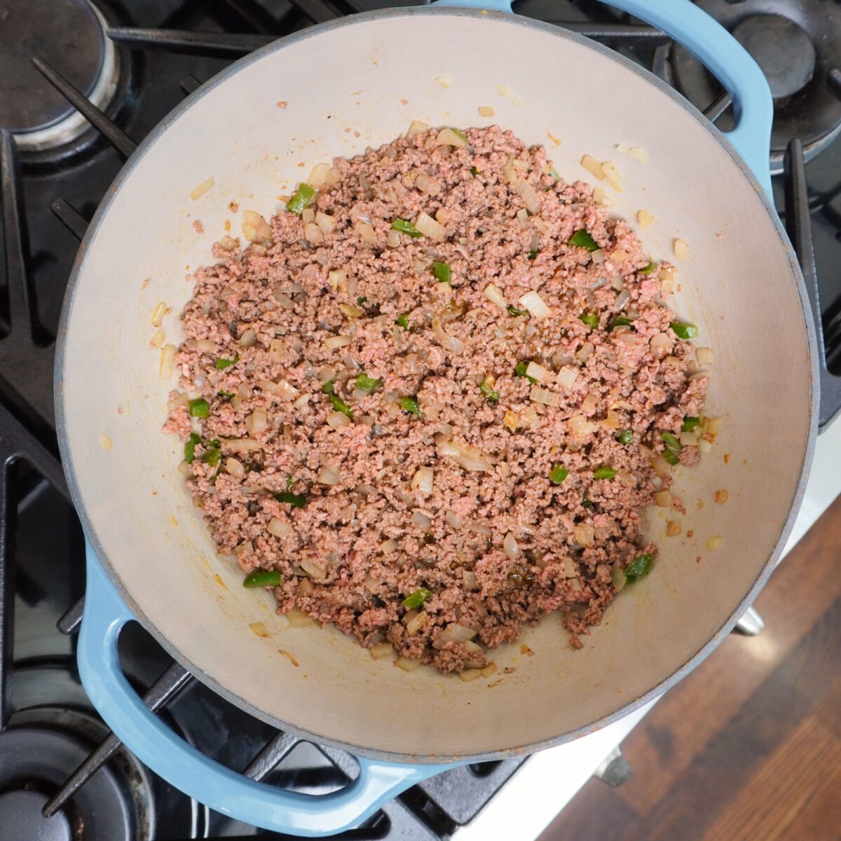 cooked ground beef.