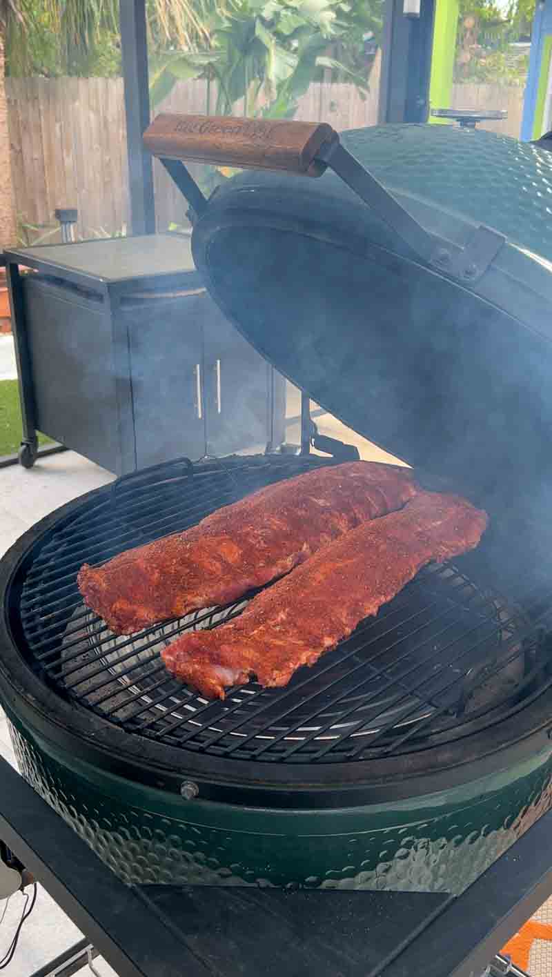 Big Green Egg Hot and Fast Baby Back Ribs