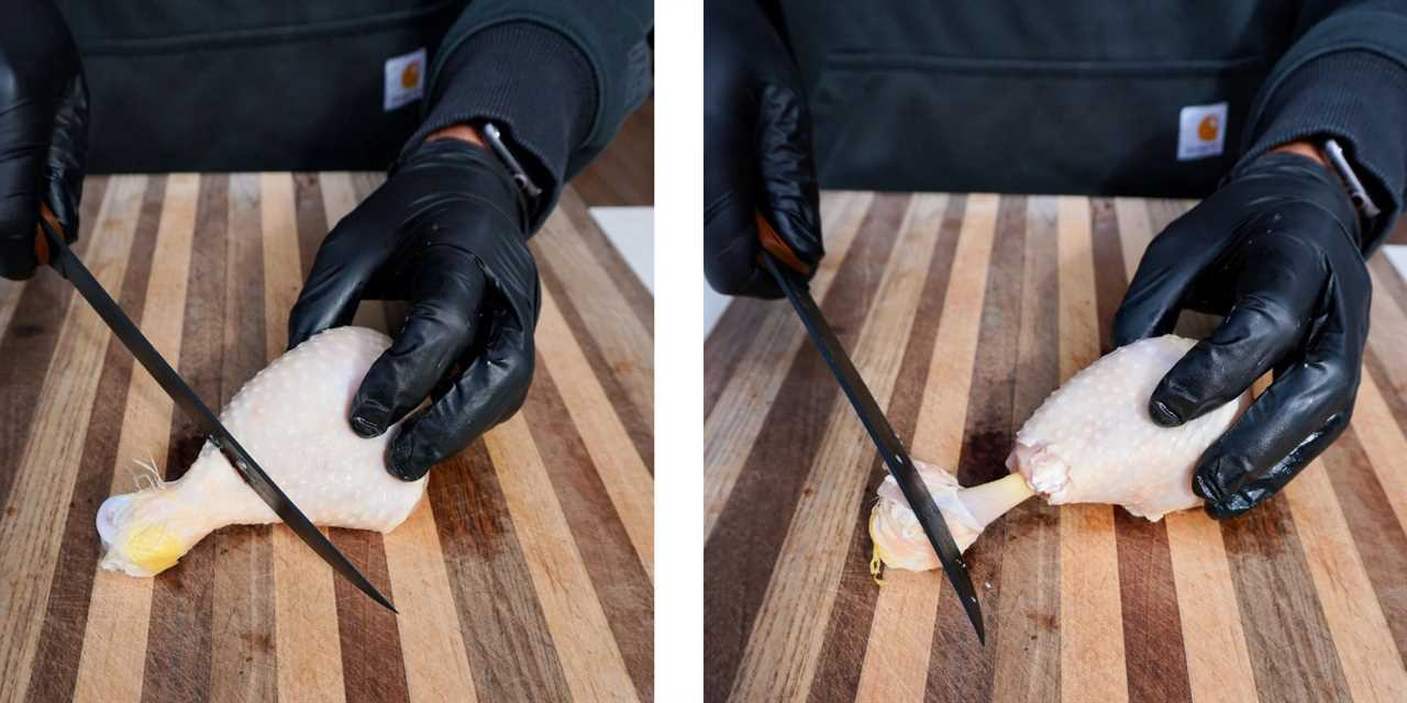 how to prep chicken drumstick lollipops.