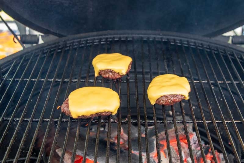 Big Green Egg Cheeseburgers