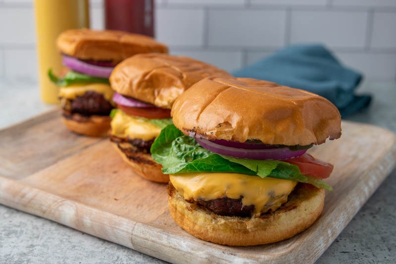 Big Green Egg Cheeseburgers