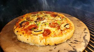 Cooking pizza on a pellet grill