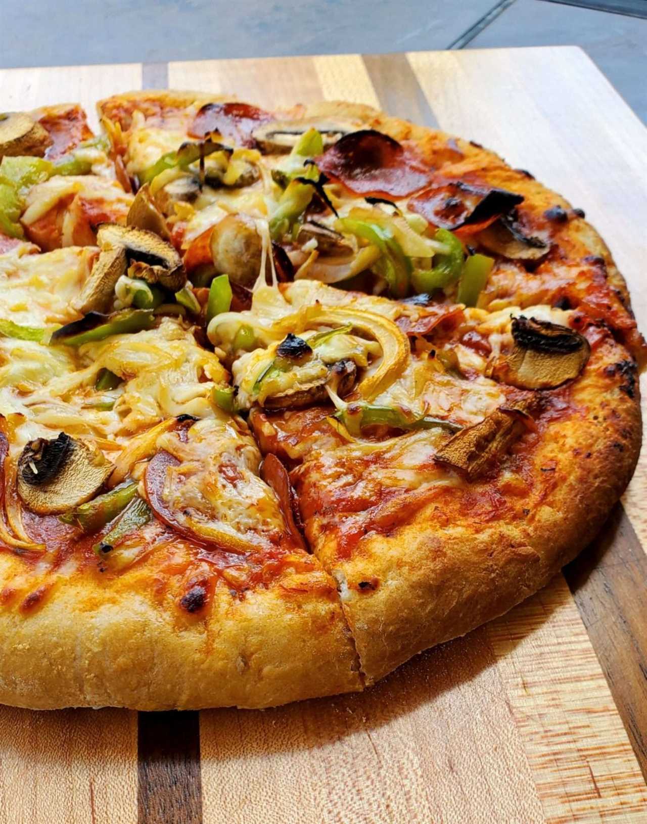 Pellet Grill Pizza cooked and sliced