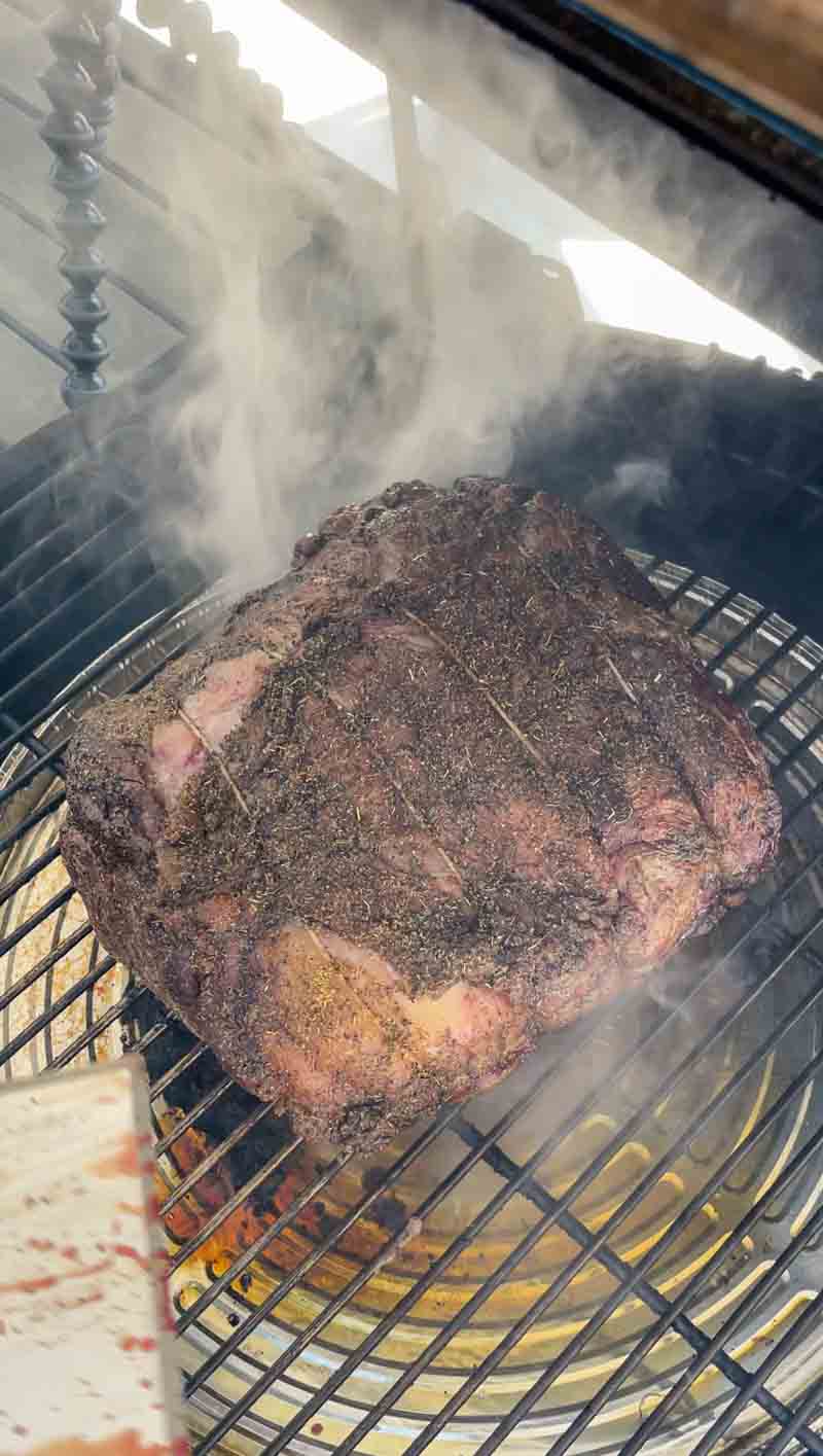 Big Green Egg Reverse Seared Prime Rib