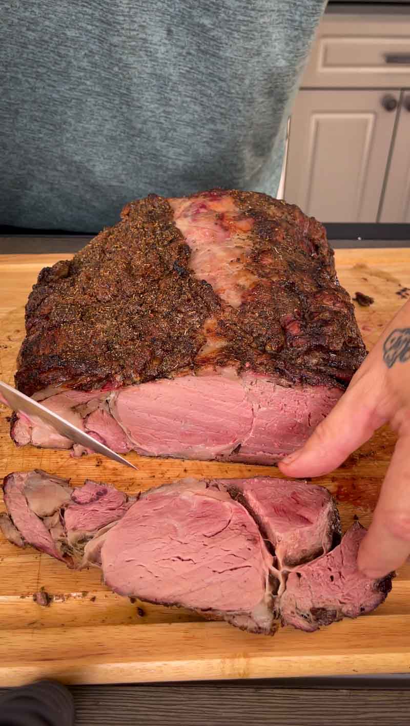 Big Green Egg Reverse Seared Prime Rib